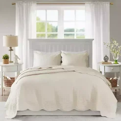 Kirklands Home Scalloped Monica 3-pc. Queen Coverlet Set Ivory Best