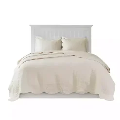 Kirklands Home Scalloped Monica 3-pc. Queen Coverlet Set Ivory Best
