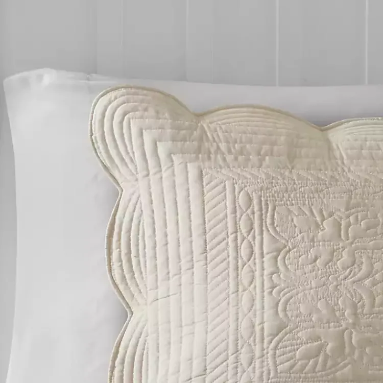 Kirklands Home Scalloped Monica 3-pc. Queen Coverlet Set Ivory Best