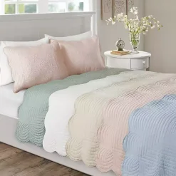 Kirklands Home Scalloped Monica 3-pc. Queen Coverlet Set Ivory Best