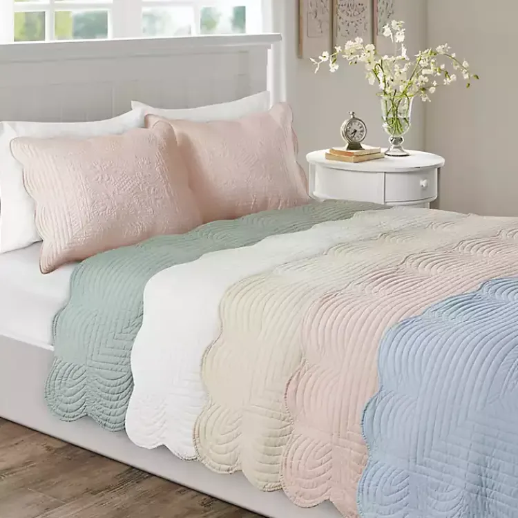 Kirklands Home Scalloped Monica 3-pc. Queen Coverlet Set Ivory Best