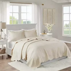 Kirklands Home Scalloped Monica 3-pc. King Coverlet Set Ivory Online