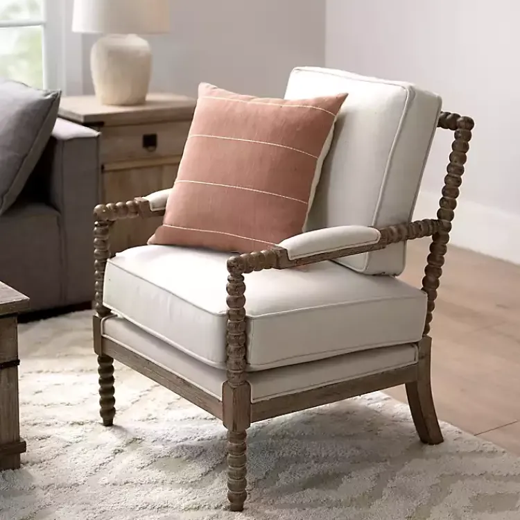 Kirklands Home Spencer Spindle Armchair Ivory Clearance
