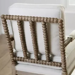 Kirklands Home Spencer Spindle Armchair Ivory Clearance