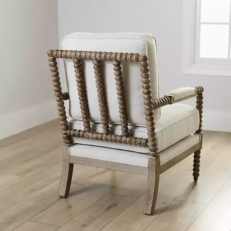Kirklands Home Spencer Spindle Armchair Ivory Clearance