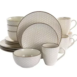 Kirklands Home Stoneware Texture 16-pc. Dinnerware Set Ivory