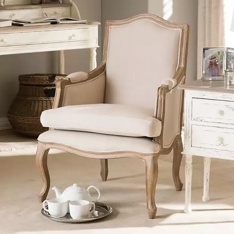 Kirklands Home Streaked Antique Accent Chair Ivory Online