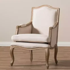 Kirklands Home Streaked Antique Accent Chair Ivory Online