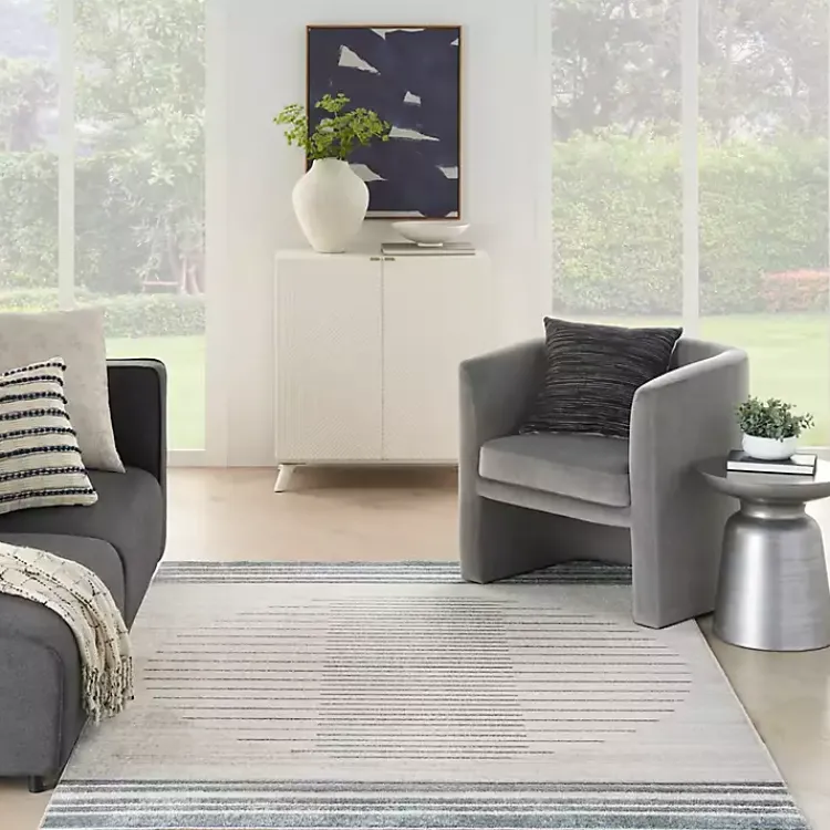 Kirklands Home Ivory Striated Sphere Washable Area Rug, 6x9 Sale