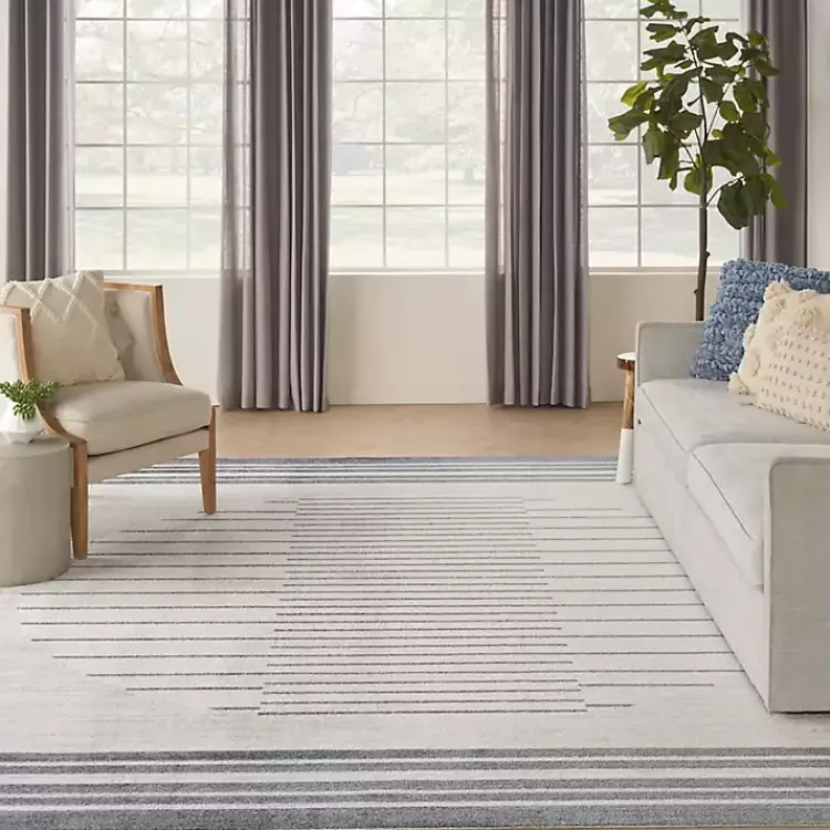 Kirklands Home Ivory Striated Sphere Washable Area Rug, 7x10 New