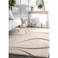Kirklands Home Ivory Swirl Carolyn Area Rug, 5x8 Online