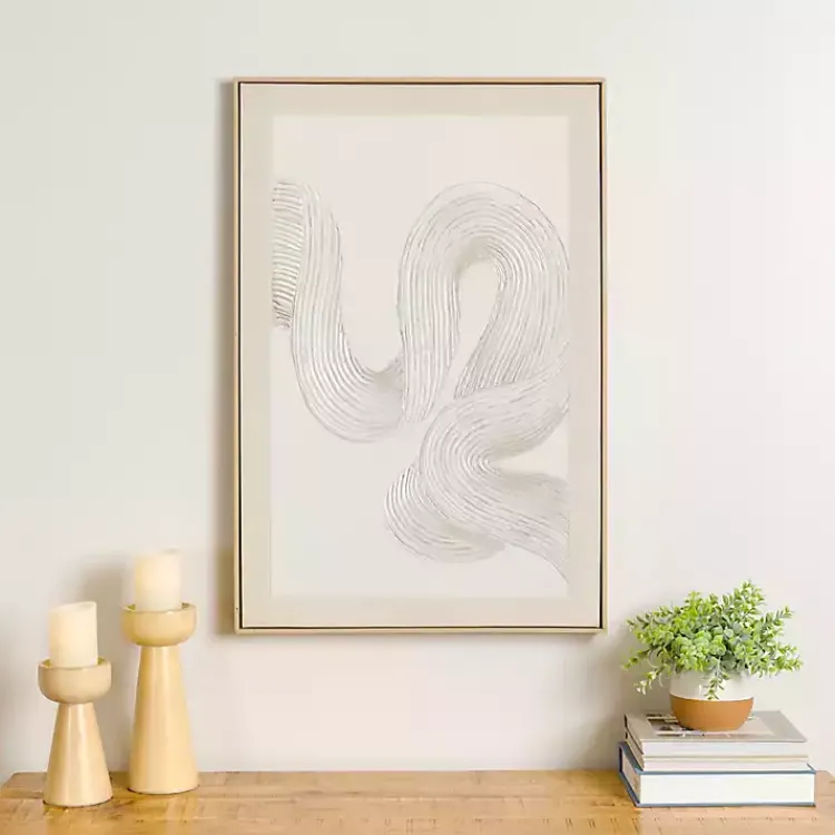 Kirklands Home Ivory Swirls Framed Canvas Art Print