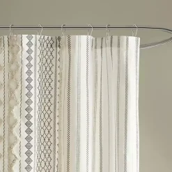 Kirklands Home Textured Chenille Shower Curtain Ivory Outlet