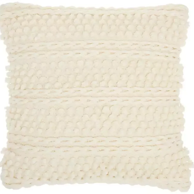 Pillows>Kirklands Home Textured Stripes Pillow Ivory
