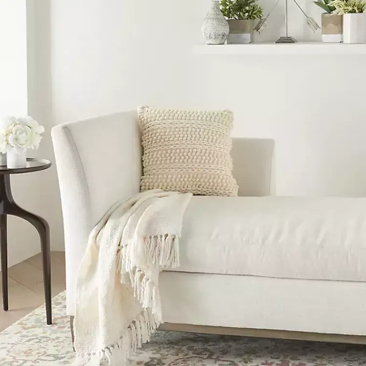 Pillows>Kirklands Home Textured Stripes Pillow Ivory