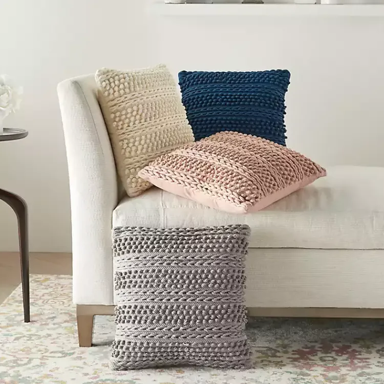 Pillows>Kirklands Home Textured Stripes Pillow Ivory