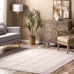 Kirklands Home Transitional Floral Area Rug, 8x10 Ivory Outlet