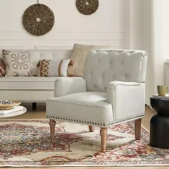 Kirklands Home Tufted Britt Accent Chair Ivory Best