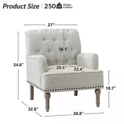 Kirklands Home Tufted Britt Accent Chair Ivory Best