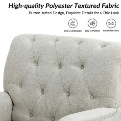 Kirklands Home Tufted Britt Accent Chair Ivory Best