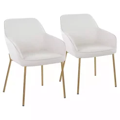 Kirklands Home Upholstered Daniella Dining Chairs, Set of 2 Ivory Best