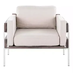 Kirklands Home Ivory Upholstered Wood Accent Chair Gray Clearance