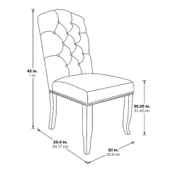 Kirklands Home Upholstered Nailhead Trim Dining Chair Ivory