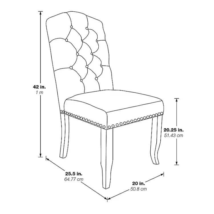 Kirklands Home Upholstered Nailhead Trim Dining Chair Ivory