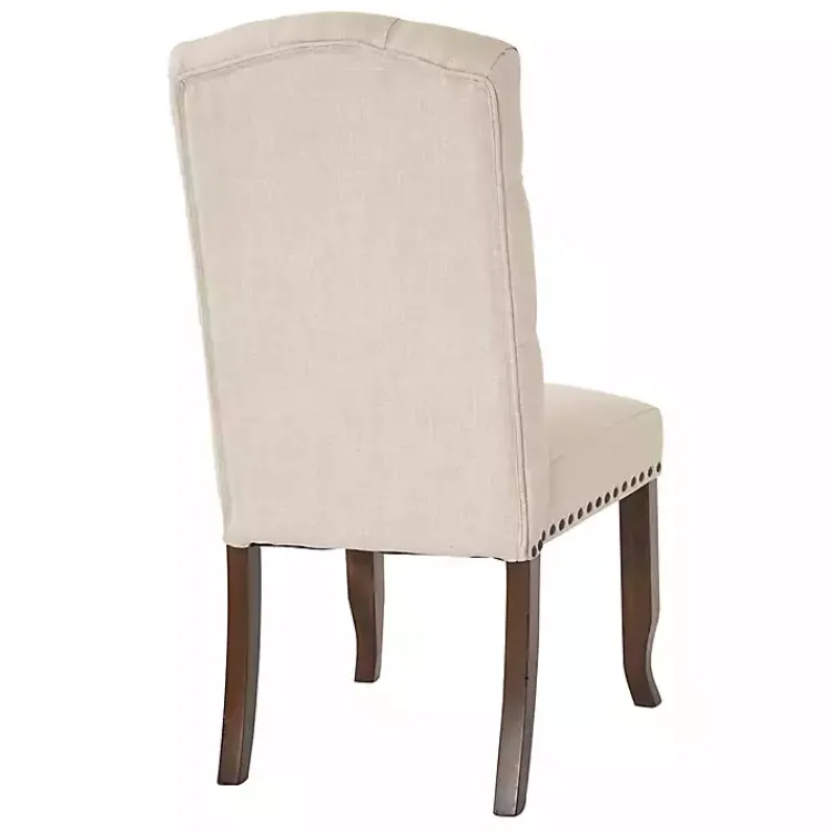 Kirklands Home Upholstered Nailhead Trim Dining Chair Ivory