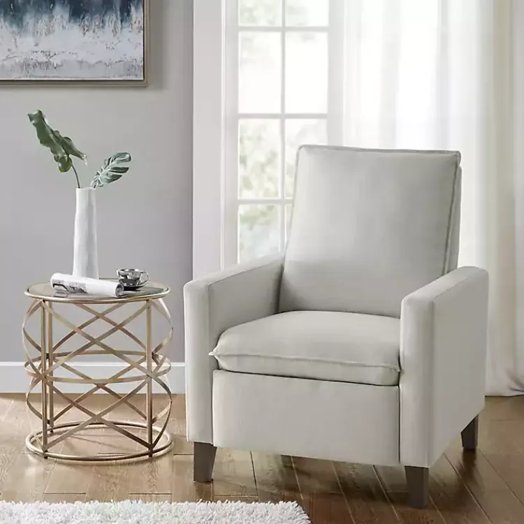 Kirklands Home Upholstered Push-Back Recliner Ivory New