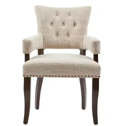 Kirklands Home Upholstered Tufted Dining Chairs, Set of 2 Ivory Outlet