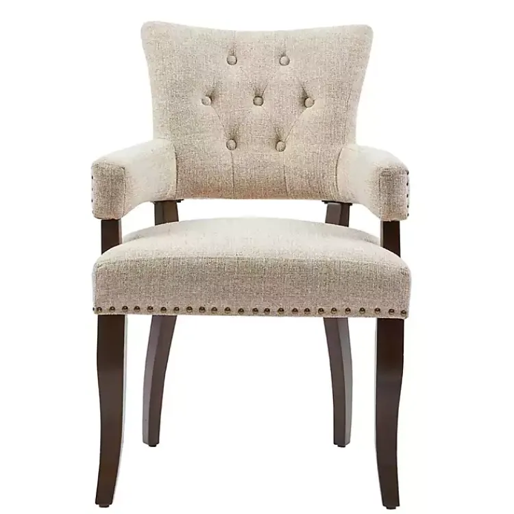 Kirklands Home Upholstered Tufted Dining Chairs, Set of 2 Ivory Outlet