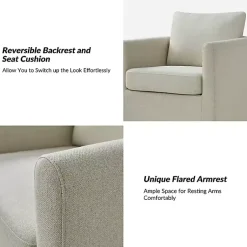 Kirklands Home Upholstered Vasser Slipcover Swivel Chair Ivory Hot