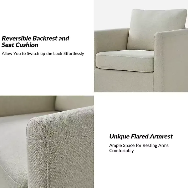 Kirklands Home Upholstered Vasser Slipcover Swivel Chair Ivory Hot