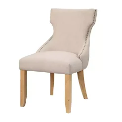 Kirklands Home Upholstered Wingback Dining Chairs, Set of 2 Ivory Sale