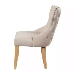 Kirklands Home Upholstered Wingback Dining Chairs, Set of 2 Ivory Sale