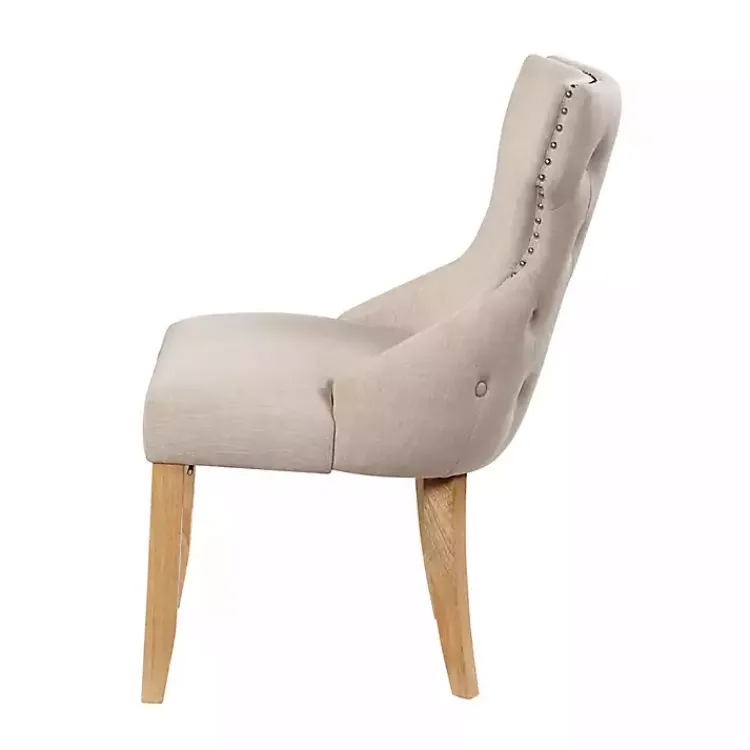 Kirklands Home Upholstered Wingback Dining Chairs, Set of 2 Ivory Sale