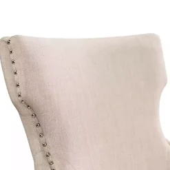 Kirklands Home Upholstered Wingback Dining Chairs, Set of 2 Ivory Sale