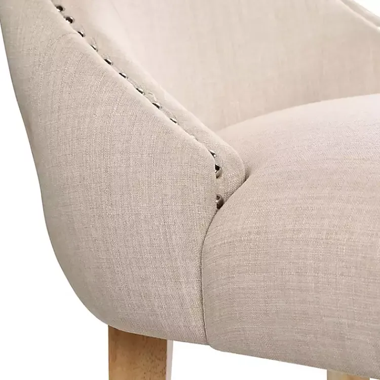Kirklands Home Upholstered Wingback Dining Chairs, Set of 2 Ivory Sale