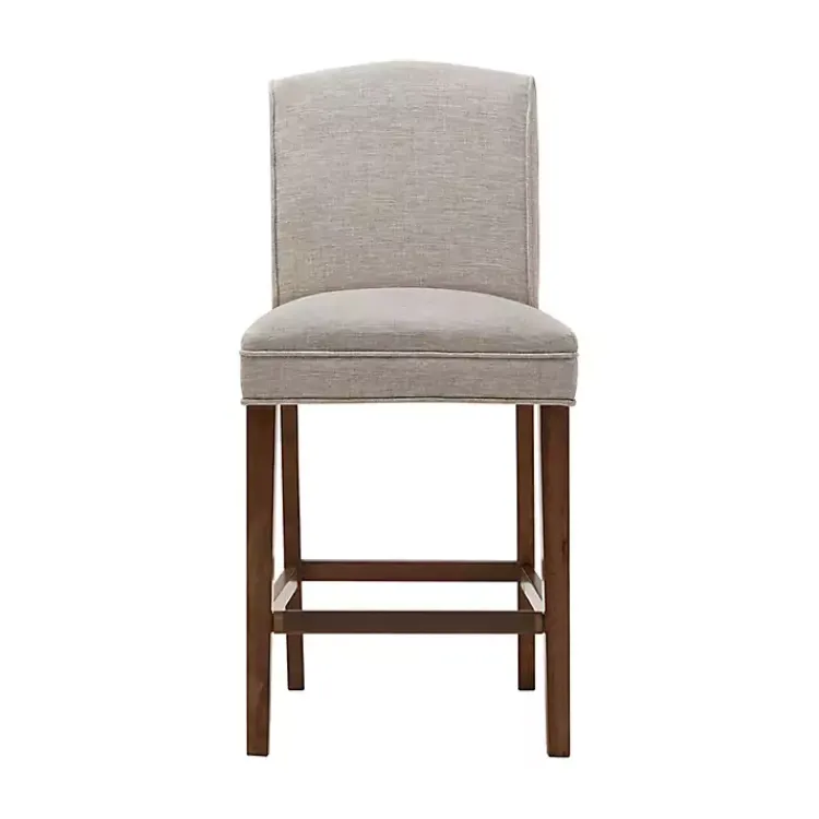 Kirklands Home Upholstered Wood Counter Stool Ivory Sale