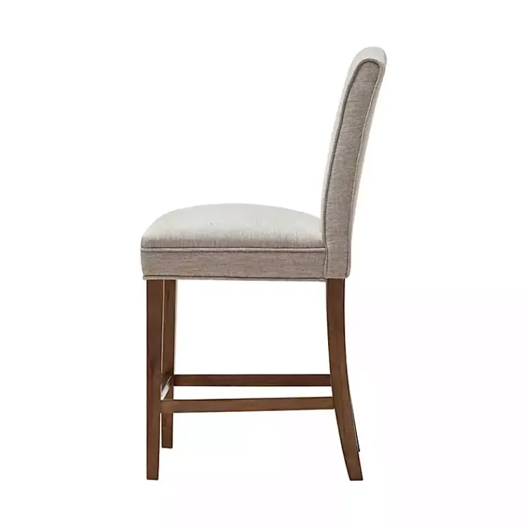 Kirklands Home Upholstered Wood Counter Stool Ivory Sale