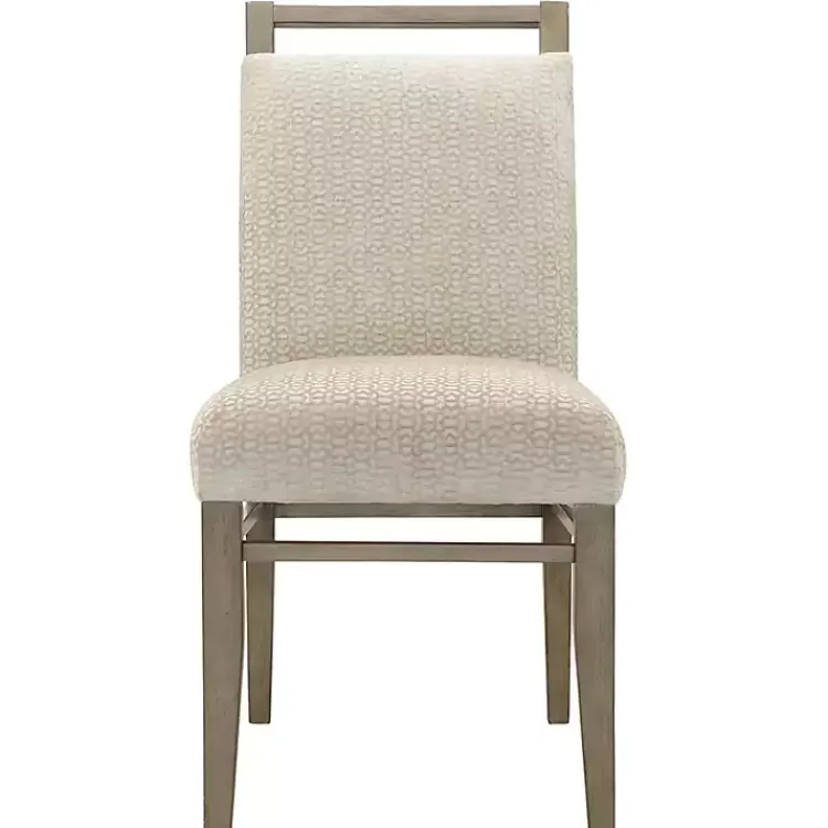 Kirklands Home Upholstered Wooden Dining Chairs, Set of 2 Ivory Outlet