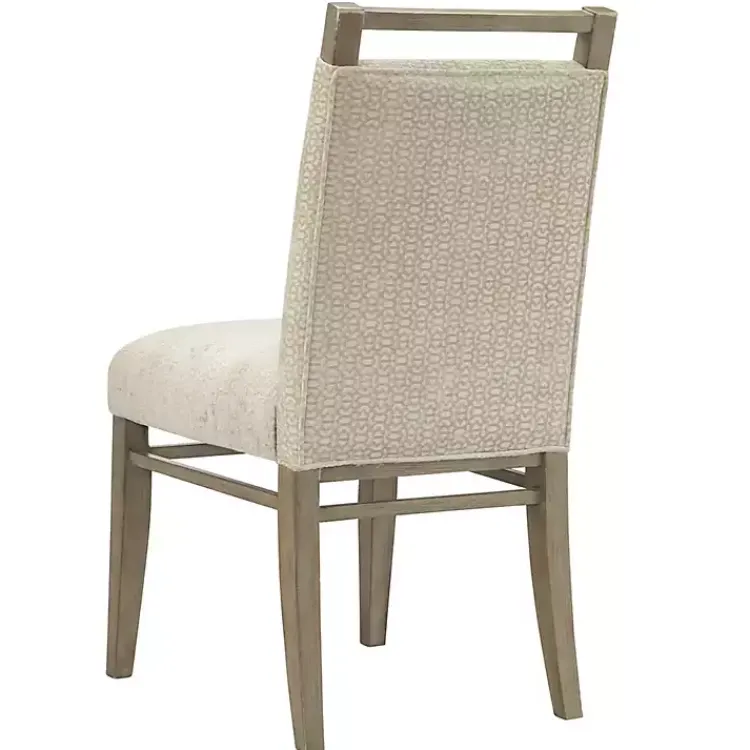 Kirklands Home Upholstered Wooden Dining Chairs, Set of 2 Ivory Outlet