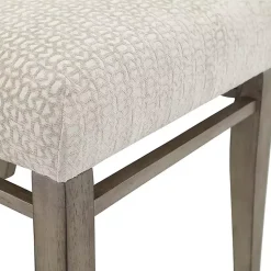 Kirklands Home Upholstered Wooden Dining Chairs, Set of 2 Ivory Outlet
