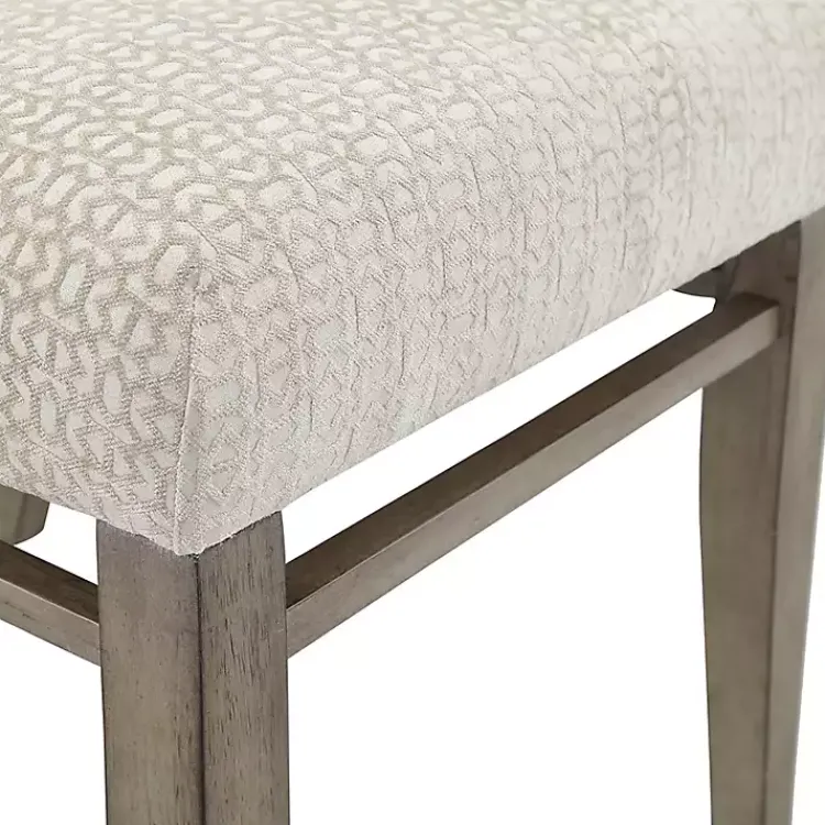 Kirklands Home Upholstered Wooden Dining Chairs, Set of 2 Ivory Outlet