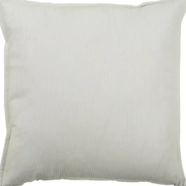 Pillows>Kirklands Home Velvet Corduroy Flange Throw Pillow Ivory