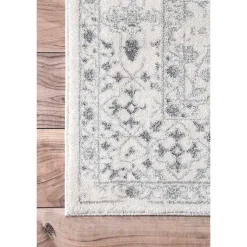 Kirklands Home Ivory Vintage Odell Square Area Rug, 8 ft. New