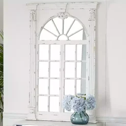 Kirklands Home Ivory Window Frame Beveled Mirror Sale