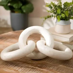 Statues & Figurines>Kirklands Home Wood Oversized Chain Ivory