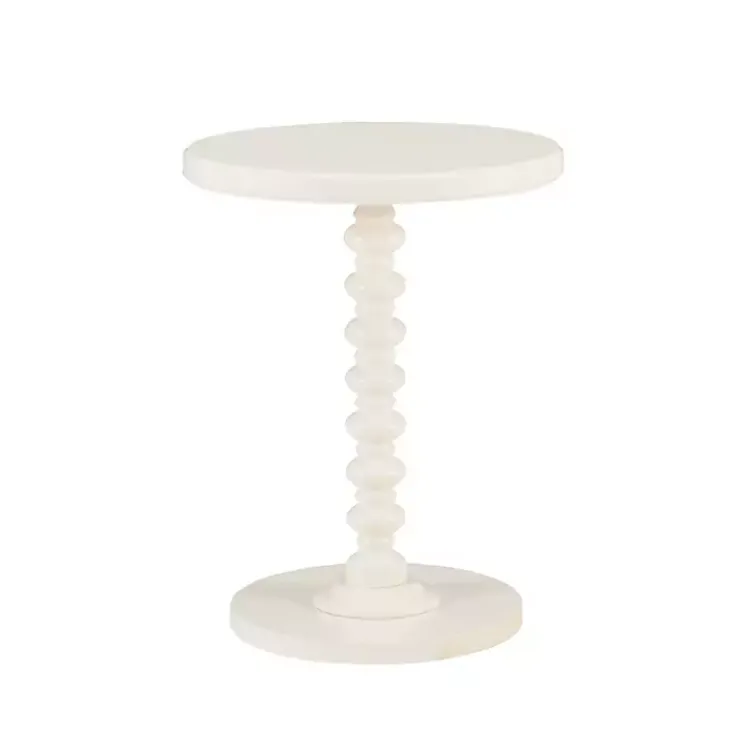 Kirklands Home Wood Spindle Side Table Ivory Discount